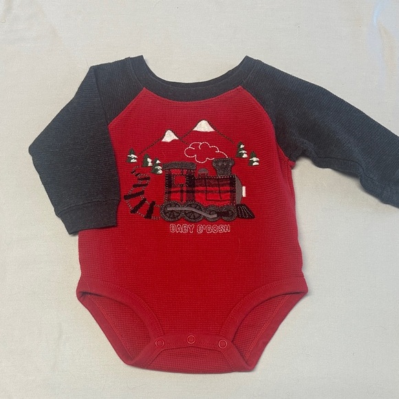 OshKosh B'gosh - Red and Black Infant waffle knit Bodysuit - Picture 1 of 3
